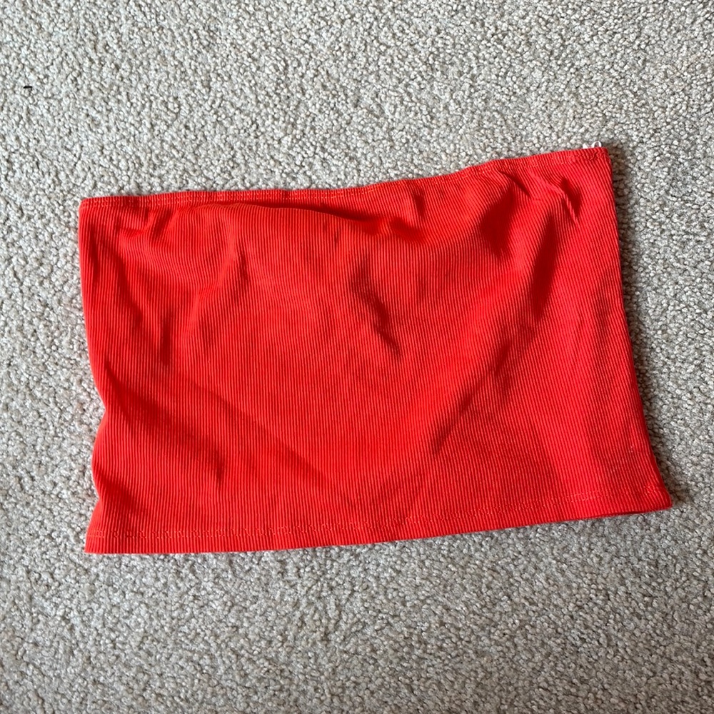 SHEIN orange red tube top